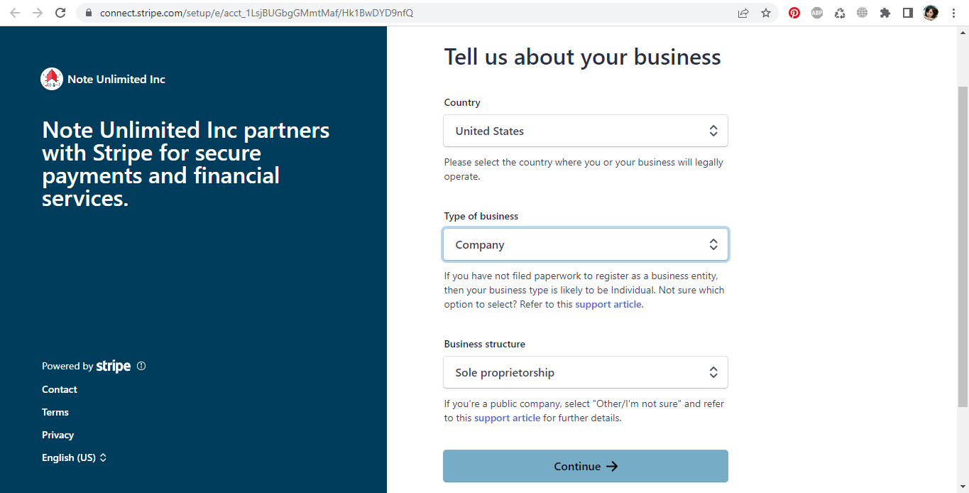 Stripe Connect Step 2